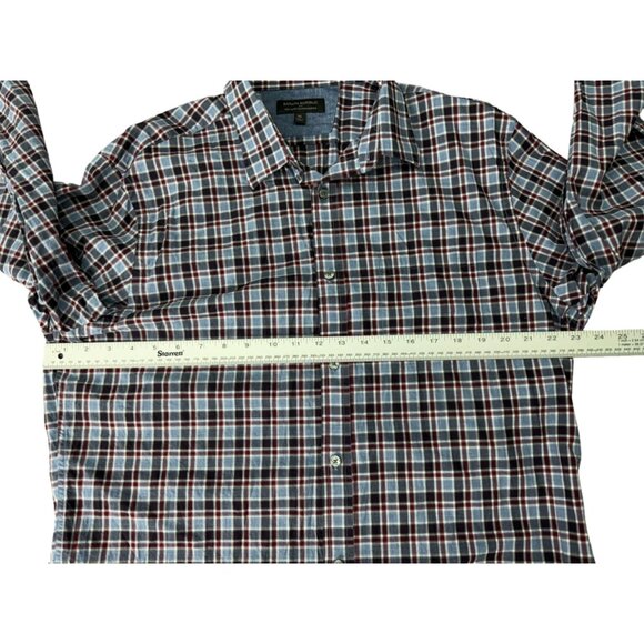 Banana Republic Mens Sz XL Soft Wash Tailored Slim Fit Plaid Long Sleeve Shirt - Picture 8 of 10